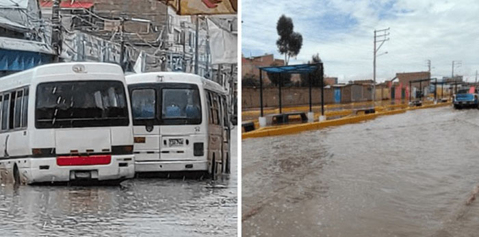 Puno: vehÃ­culos y calles se inundaron tras intensas lluvias en Juliaca